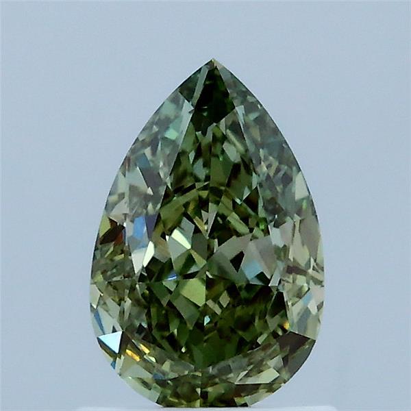 1.11ct Pear FANCY VIVID GREEN VS1 Lab Created Diamond
