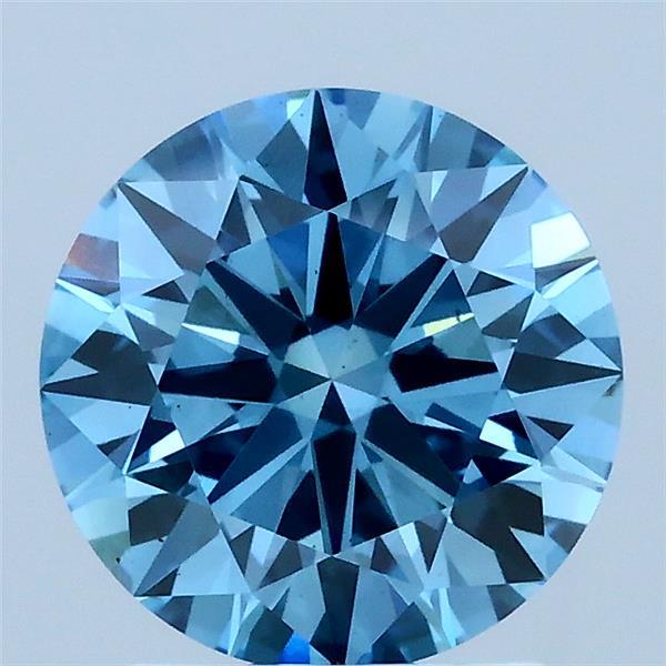2ct Round FANCY VIVID BLUE VS1 Lab Created Diamond