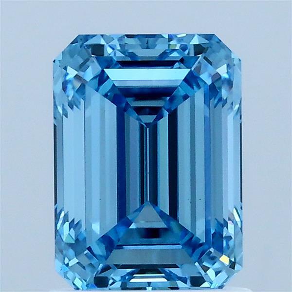1.5ct Emerald FANCY VIVID BLUE VS1 Lab Created Diamond