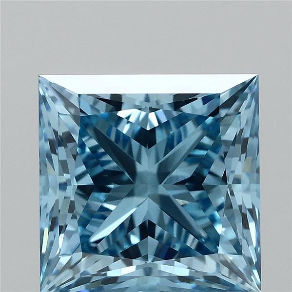 2.04ct Princess FANCY VIVID BLUE VVS2 Lab Created Diamond