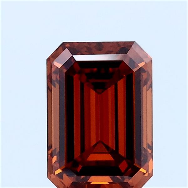 1ct Emerald FANCY INTENSE BROWNISH ORANGE VS1 Lab Created Diamond