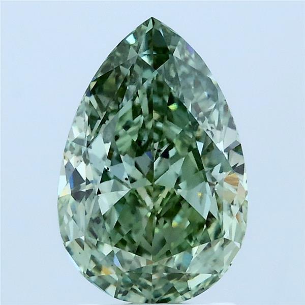 2.07ct Pear FANCY VIVID GREEN VS2 Lab Created Diamond