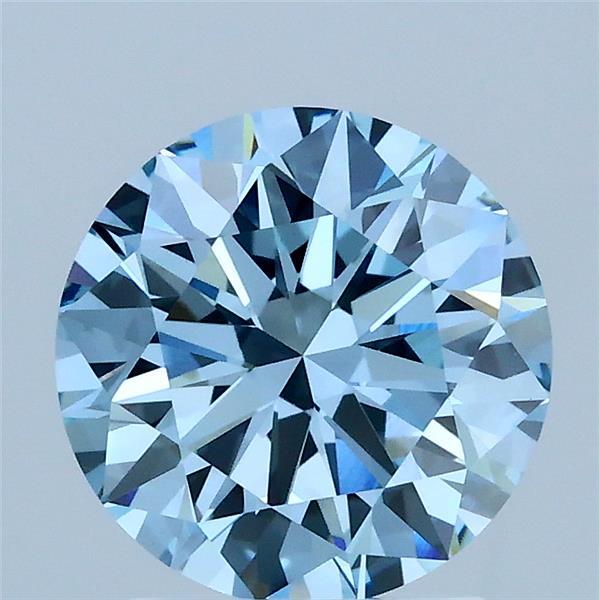 2.05ct Round FANCY VIVID BLUE VVS2 Lab Created Diamond