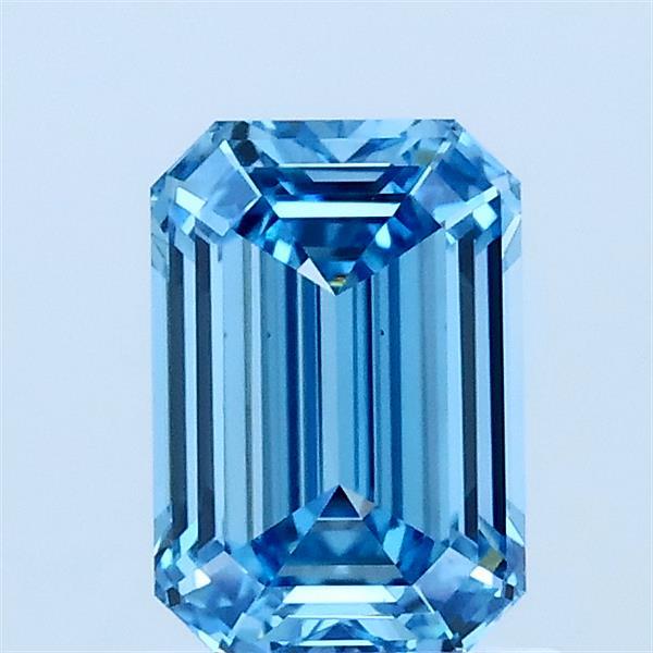 1.02ct Emerald FANCY VIVID BLUE VS1 Lab Created Diamond