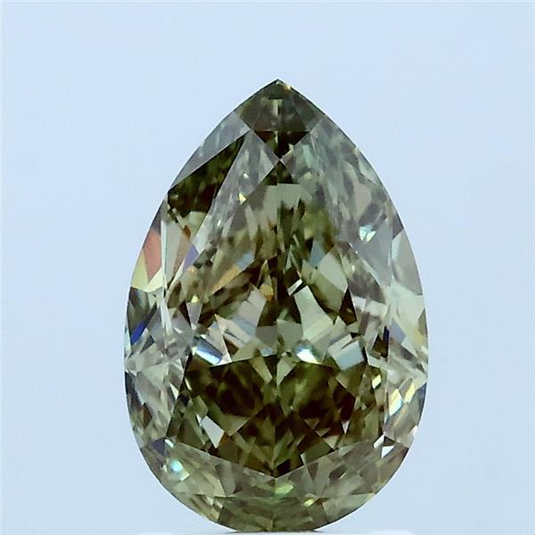 1.51ct Pear FANCY VIVID GREEN VVS2 Lab Created Diamond