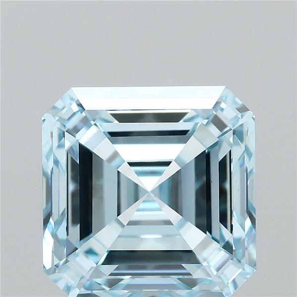 3.03ct Asscher FANCY INTENSE BLUE VS1 Lab Created Diamond