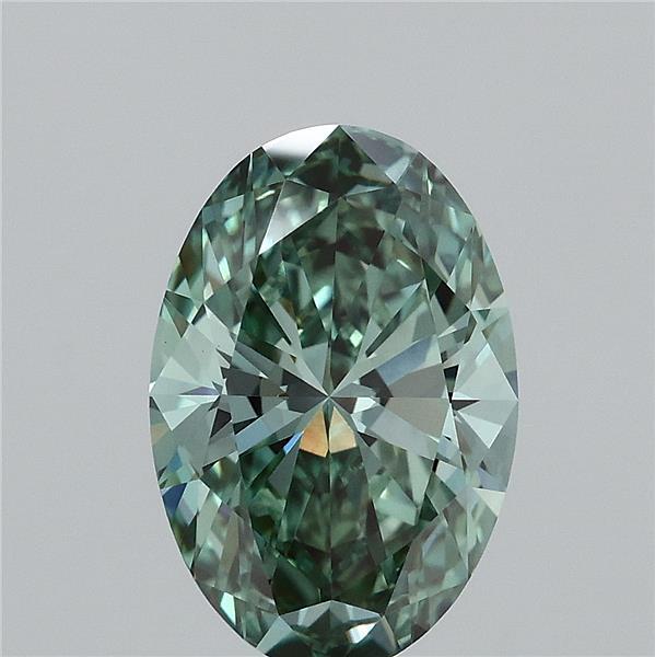 2.56ct Oval FANCY VIVID GREEN VS1 Lab Created Diamond