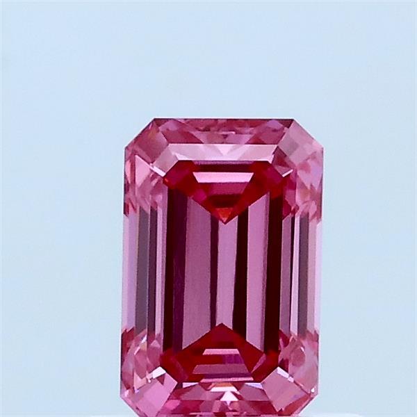 0.73ct Emerald FANCY VIVID PINK VVS2 Lab Created Diamond