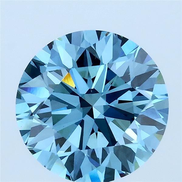 2.01ct Round FANCY VIVID BLUE VVS2 Lab Created Diamond