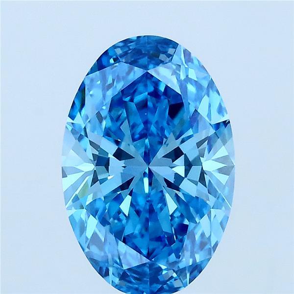 1.83ct Oval FANCY VIVID BLUE VVS2 Lab Created Diamond