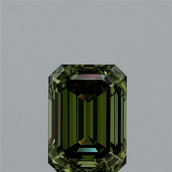 2.08ct Emerald FANCY VIVID GREEN VVS2 Lab Created Diamond