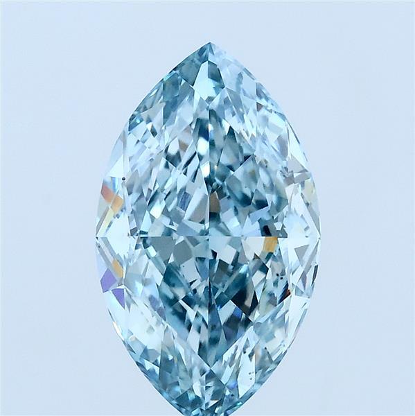 3.04ct Marquise FANCY INTENSE BLUE VVS2 Lab Created Diamond