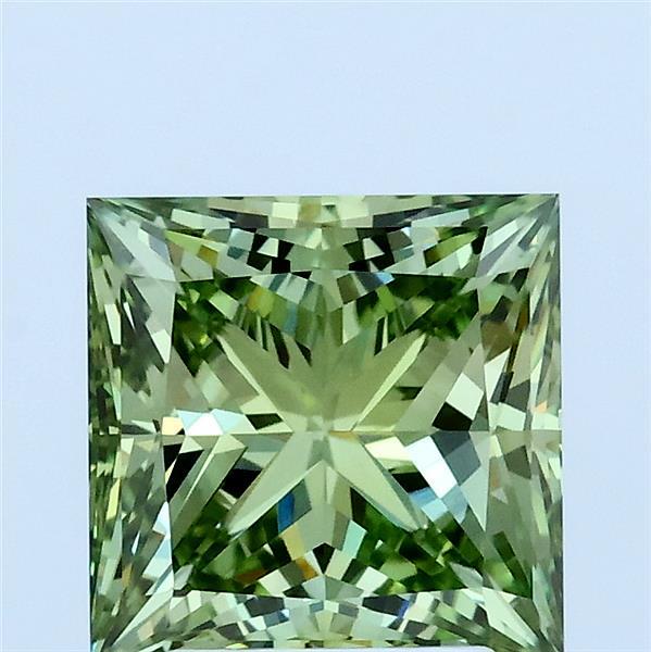 2.51ct Princess FANCY VIVID GREEN VVS2 Lab Created Diamond