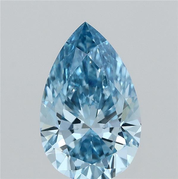 1.23ct Pear FANCY VIVID BLUE VVS1 Lab Created Diamond