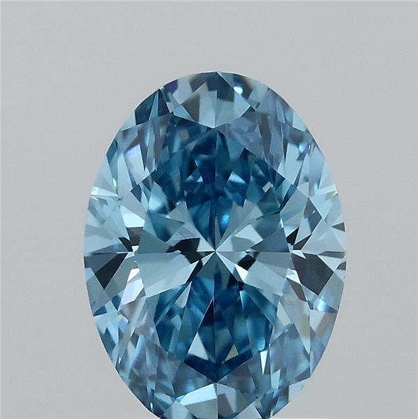 1ct Oval FANCY VIVID BLUE VVS2 Lab Created Diamond
