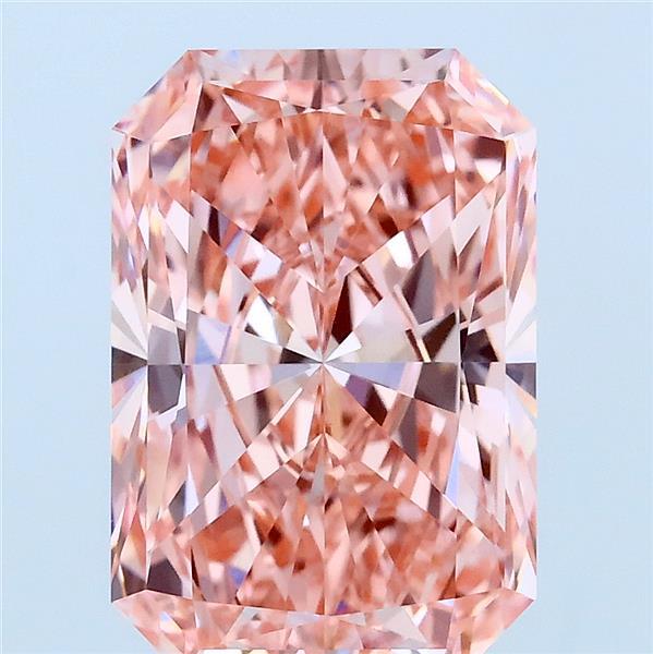 4ct Radiant FANCY VIVID PINK VVS2 Lab Created Diamond
