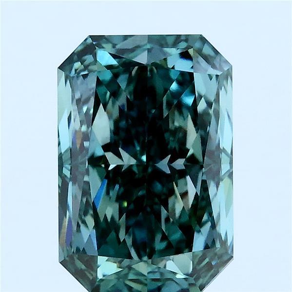 3ct Radiant FANCY VIVID BLUISH GREEN VS1 Lab Created Diamond