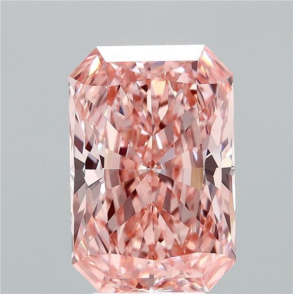 5.26ct Radiant FANCY VIVID PINK VS1 Lab Created Diamond