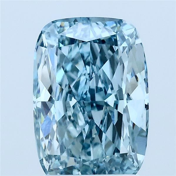 2.02ct Cushion FANCY VIVID GREENISH BLUE VS1 Lab Created Diamond