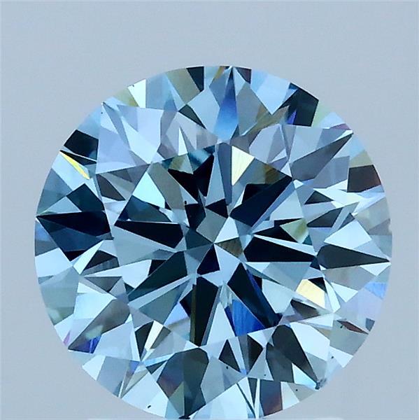 1.99ct Round FANCY VIVID BLUE VS2 Lab Created Diamond