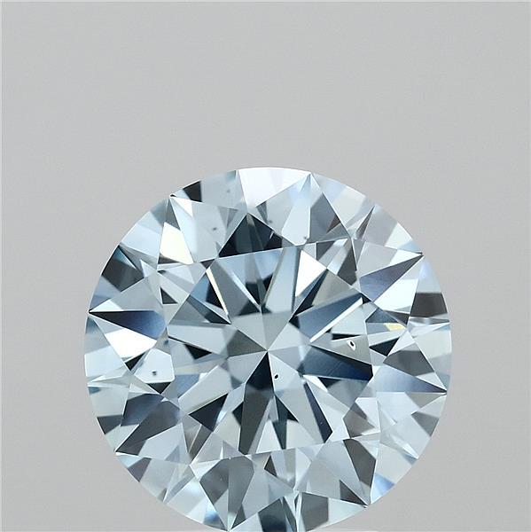 3.54ct Round FANCY VIVID BLUE VS2 Lab Created Diamond