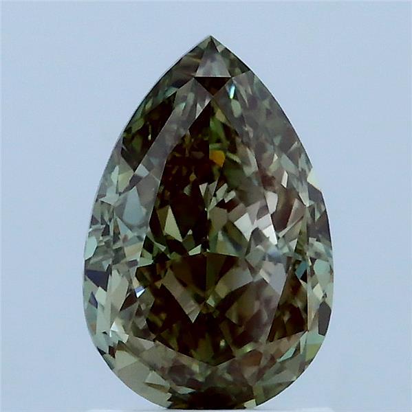 1.61ct Pear FANCY VIVID GREEN VS1 Lab Created Diamond