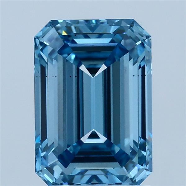 2.01ct Emerald FANCY VIVID BLUE VS2 Lab Created Diamond