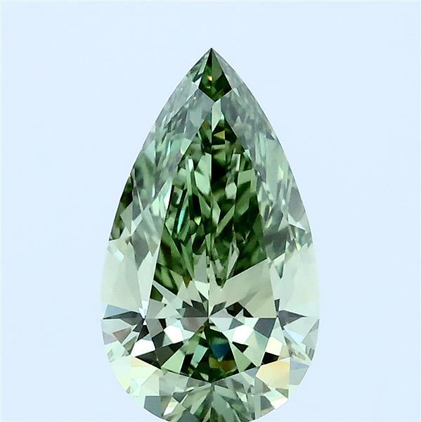 1.29ct Pear FANCY VIVID GREEN VVS2 Lab Created Diamond