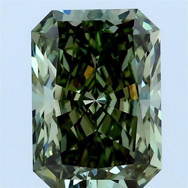 1.66ct Radiant FANCY VIVID GREEN VVS1 Lab Created Diamond