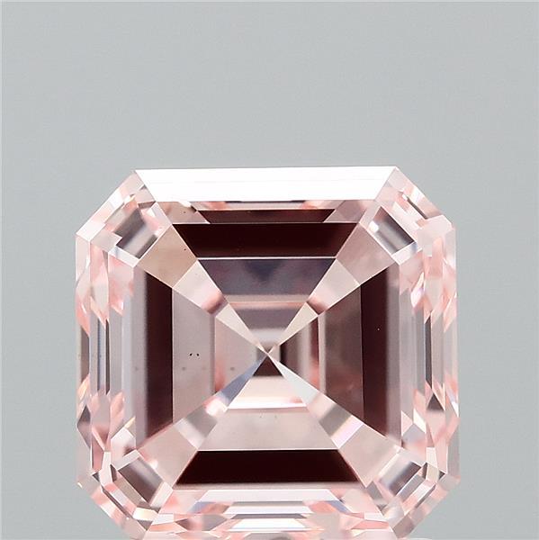 2.5ct Asscher FANCY INTENSE PINK VS1 Lab Created Diamond