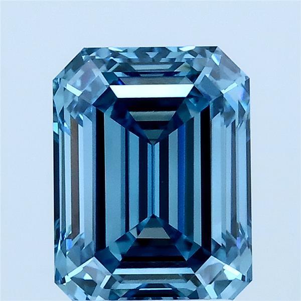 2.03ct Emerald FANCY VIVID BLUE VVS2 Lab Created Diamond