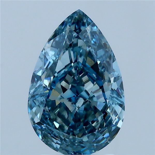 3.16ct Pear FANCY VIVID BLUE VS1 Lab Created Diamond