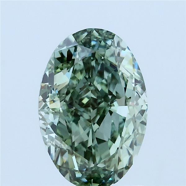 2.11ct Oval FANCY VIVID GREEN VVS2 Lab Created Diamond