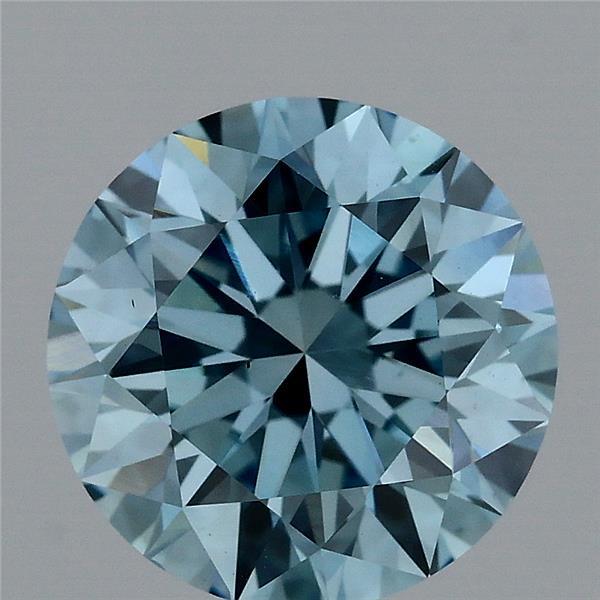 2.01ct Round FANCY VIVID BLUE VS1 Lab Created Diamond