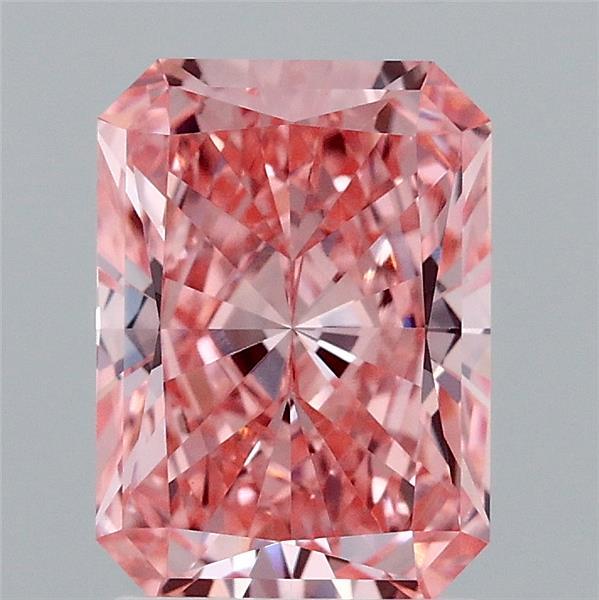 2.08ct Radiant FANCY VIVID PINK VVS2 Lab Created Diamond