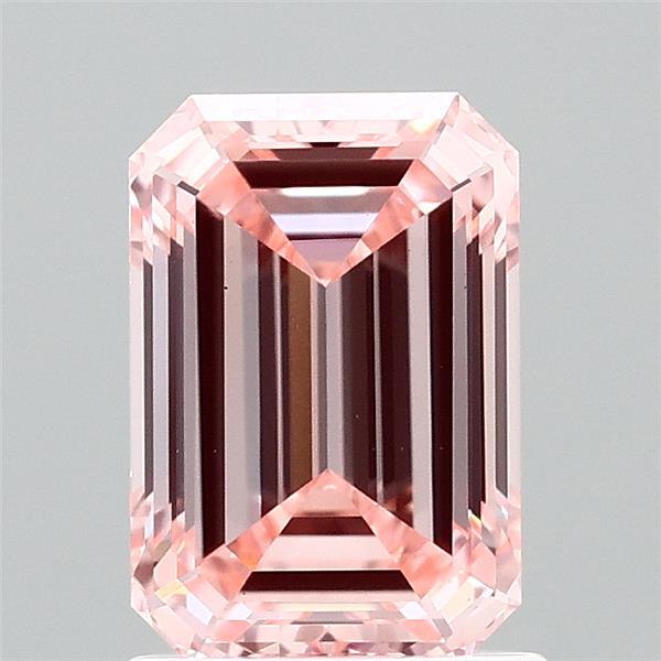 1.52ct Emerald FANCY VIVID PINK VS1 Lab Created Diamond