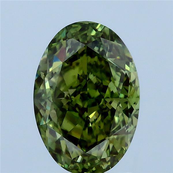 2.61ct Oval FANCY VIVID GREEN VS1 Lab Created Diamond