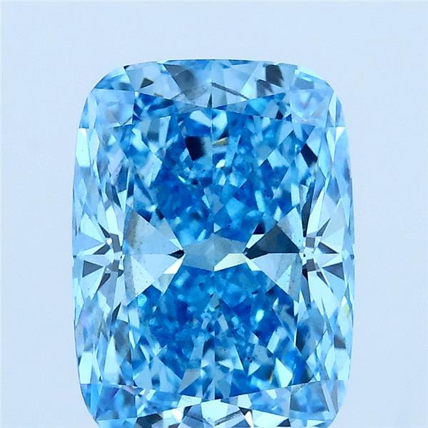 2.57ct Cushion FANCY VIVID BLUE VS2 Lab Created Diamond