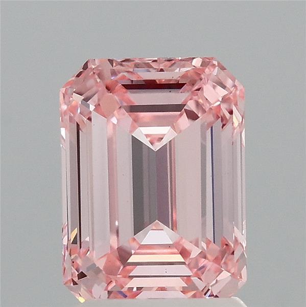 2.05ct Emerald FANCY INTENSE PINK VS1 Lab Created Diamond