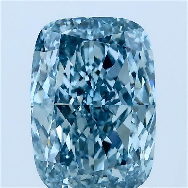 1.52ct Cushion FANCY VIVID GREENISH BLUE VVS2 Lab Created Diamond