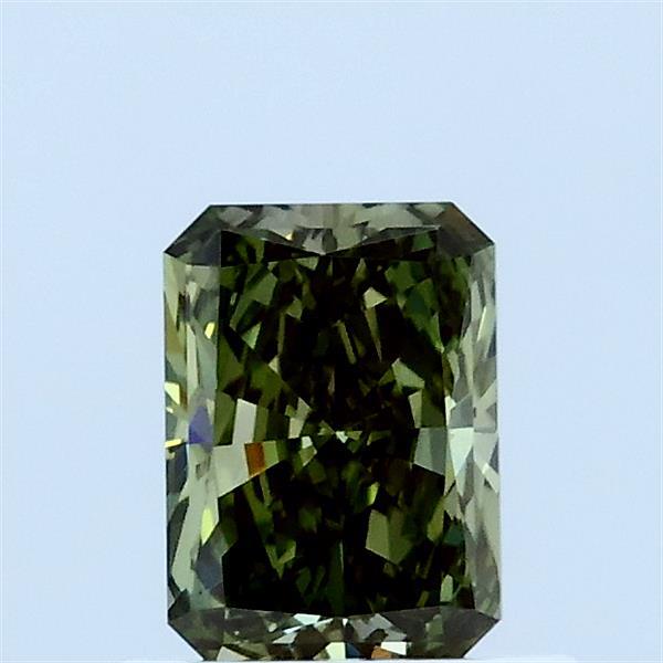 0.64ct Radiant FANCY VIVID GREEN VS1 Lab Created Diamond