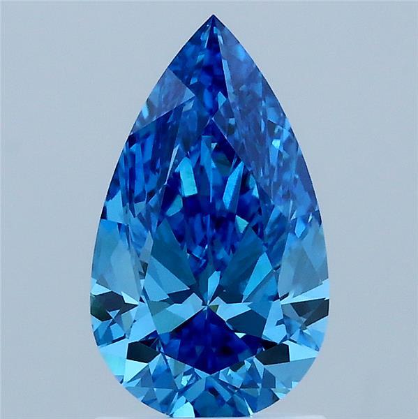 1.5ct Pear FANCY VIVID BLUE VVS2 Lab Created Diamond