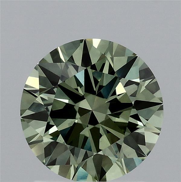 1.57ct Round FANCY VIVID GREEN VS1 Lab Created Diamond
