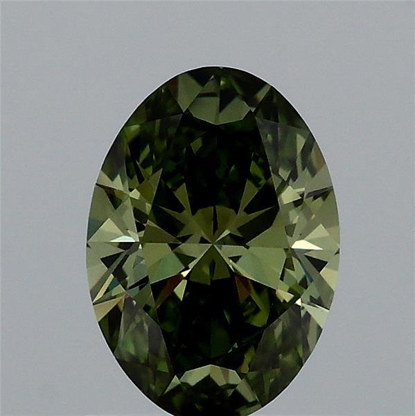 1.06ct Oval FANCY VIVID GREEN VS2 Lab Created Diamond