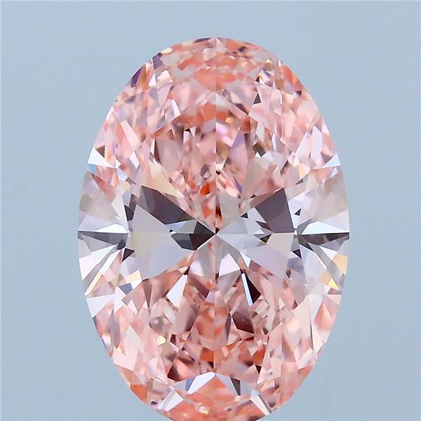 2.91ct Oval FANCY VIVID PINK VVS2 Lab Created Diamond