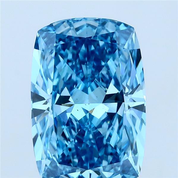3.06ct Cushion FANCY VIVID BLUE VS1 Lab Created Diamond