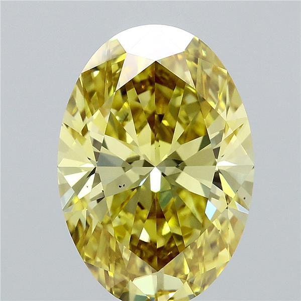 4.03ct Oval FANCY INTENSE YELLOW VS2 Lab Created Diamond