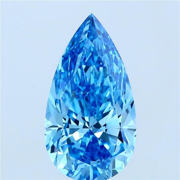 2.51ct Pear FANCY VIVID BLUE VS1 Lab Created Diamond
