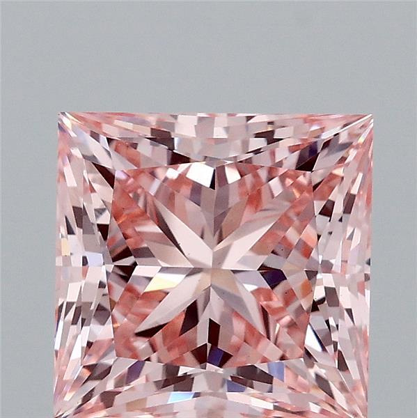 2.89ct Princess FANCY INTENSE PINK VS1 Lab Created Diamond