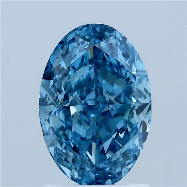 2.03ct Oval FANCY VIVID BLUE VS1 Lab Created Diamond